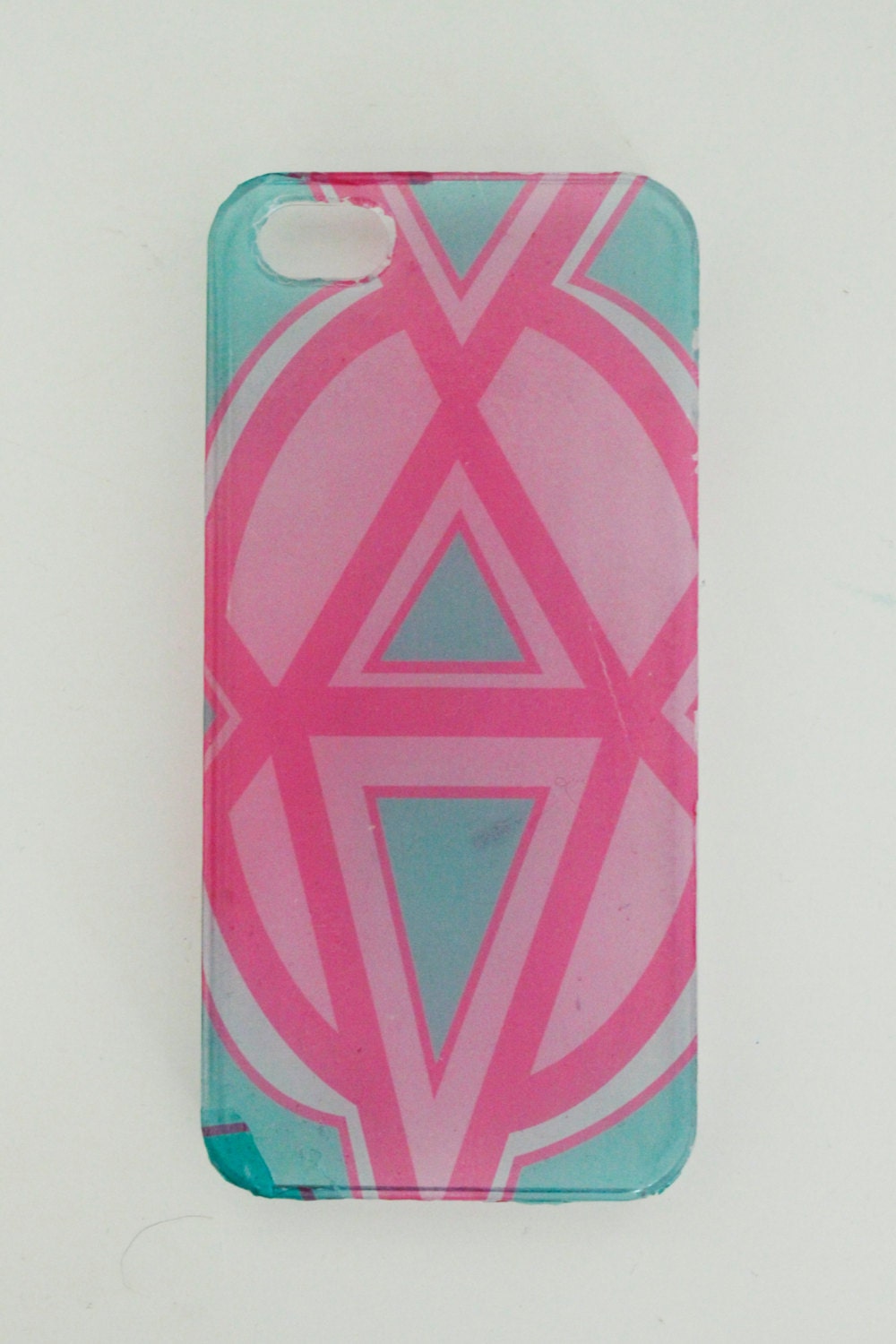 Green and Magenta Geometric Design iPhone 5 Case