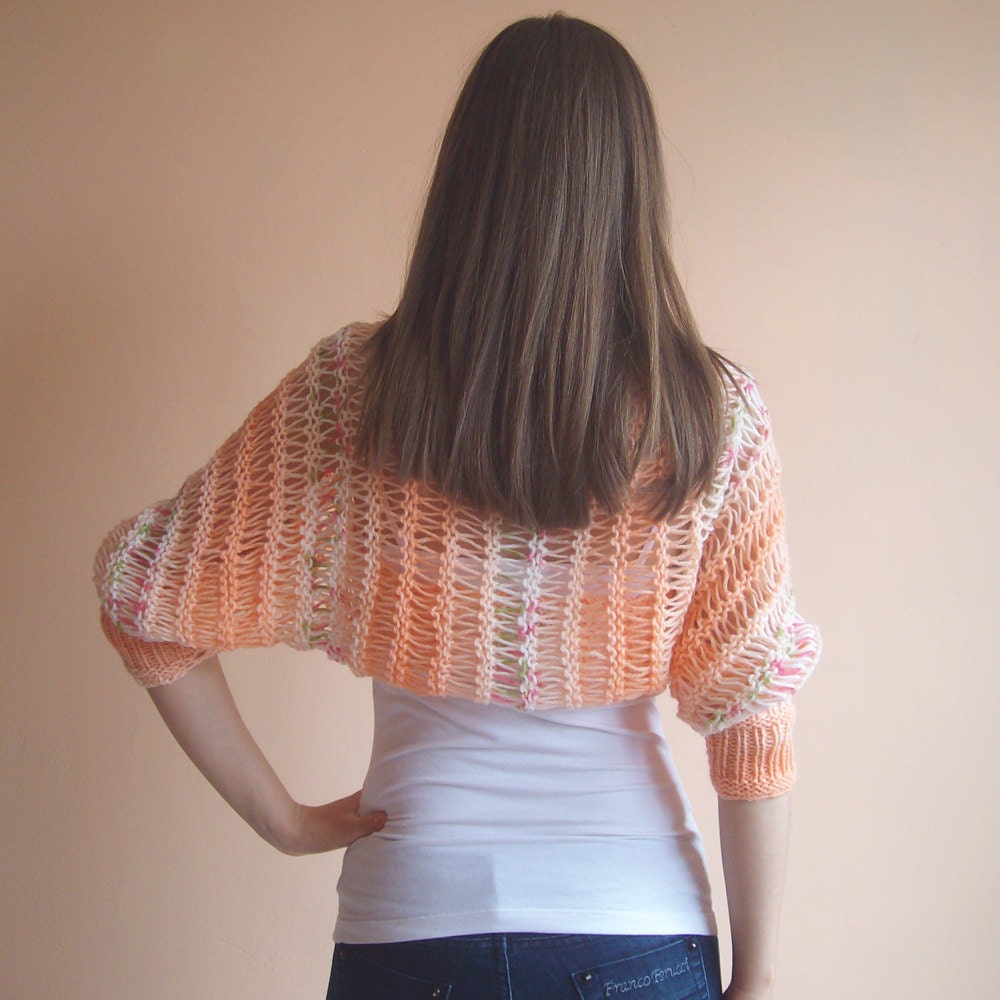 Knit Multicolor Bolero , Wedding Bolero ,  Shrug ,  Wrap , Bride , Size S/M , Soft and Chic Bolero ,  For All Seasons