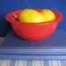 Vintage Pyrex Red Mixing Bowl Clear Bottom 1980's