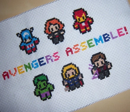 Avengers Assemble Cross Stitch Embroidery
