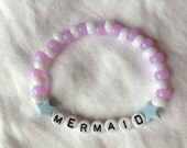 MERMAID Bracelet - Pastel Star Beads - Sea Girl Pride