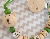 Pacifier clip, beaded pacifier clip, pacifier holder, custom pacifier clip, boy pacifier clip, pacifier chain, unisex, bear pacifier