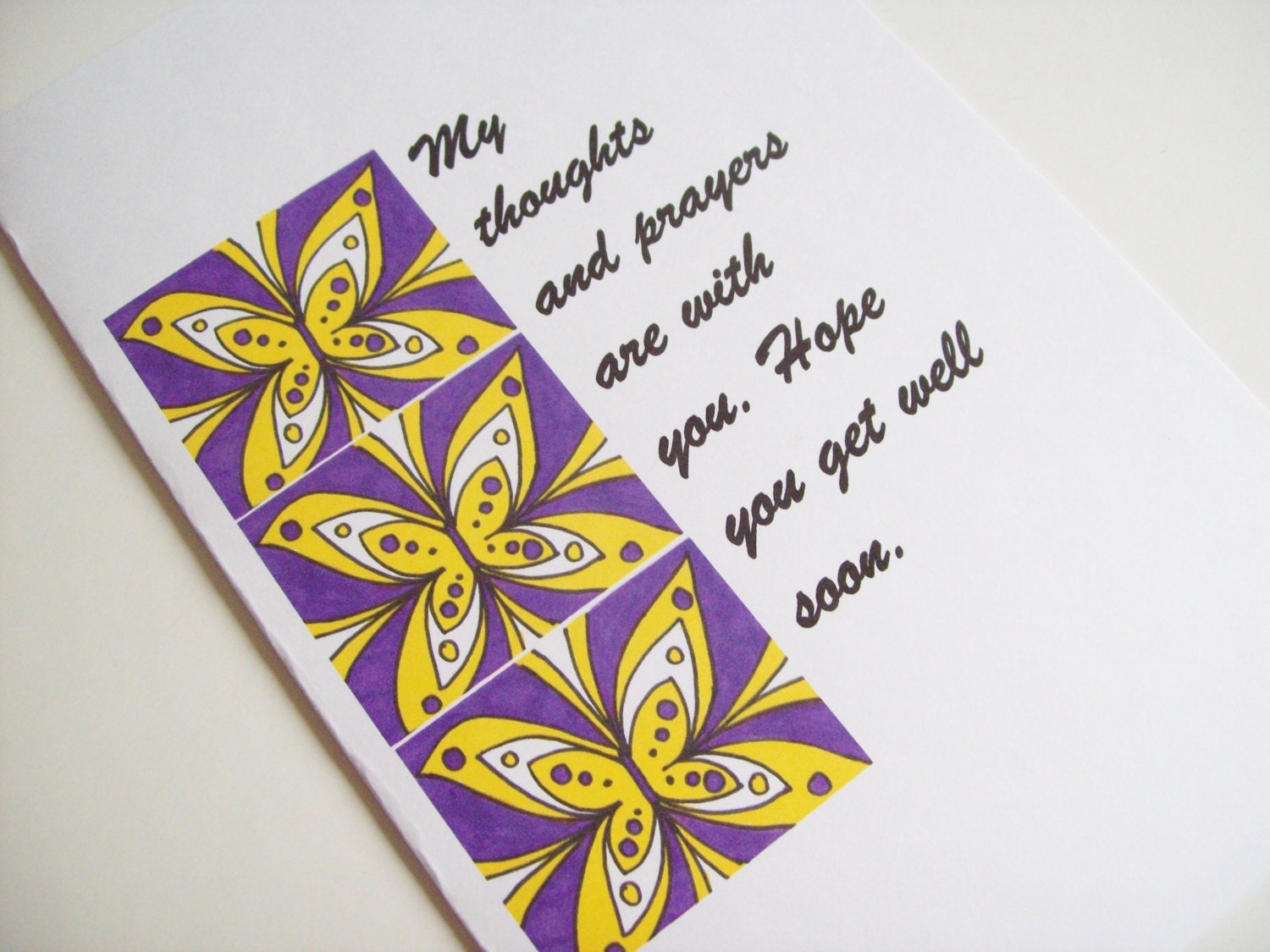 Buy e greeting cards get well - SALE ITEM Handmade Greeting Card Get Well Soon Butterflies