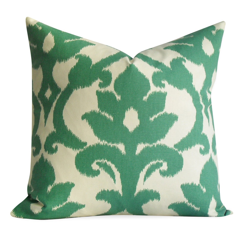 Ikat Pillow Cover  - SAME Fabric BOTH Sides - Invisible Zipper - 18x18 20x20 - accent pillow, throw pillow, pillow case