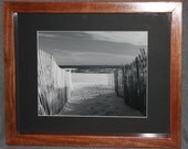Fine Art Photography Ocean Walkway View, Handmade Wood Frames, Ocean landscape, landscape Photography, Wall Decor
