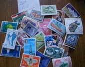 25 Assorted Colorful Non USA Stamps - 1970's and Earlier -  Lot 110 -DJGStuff