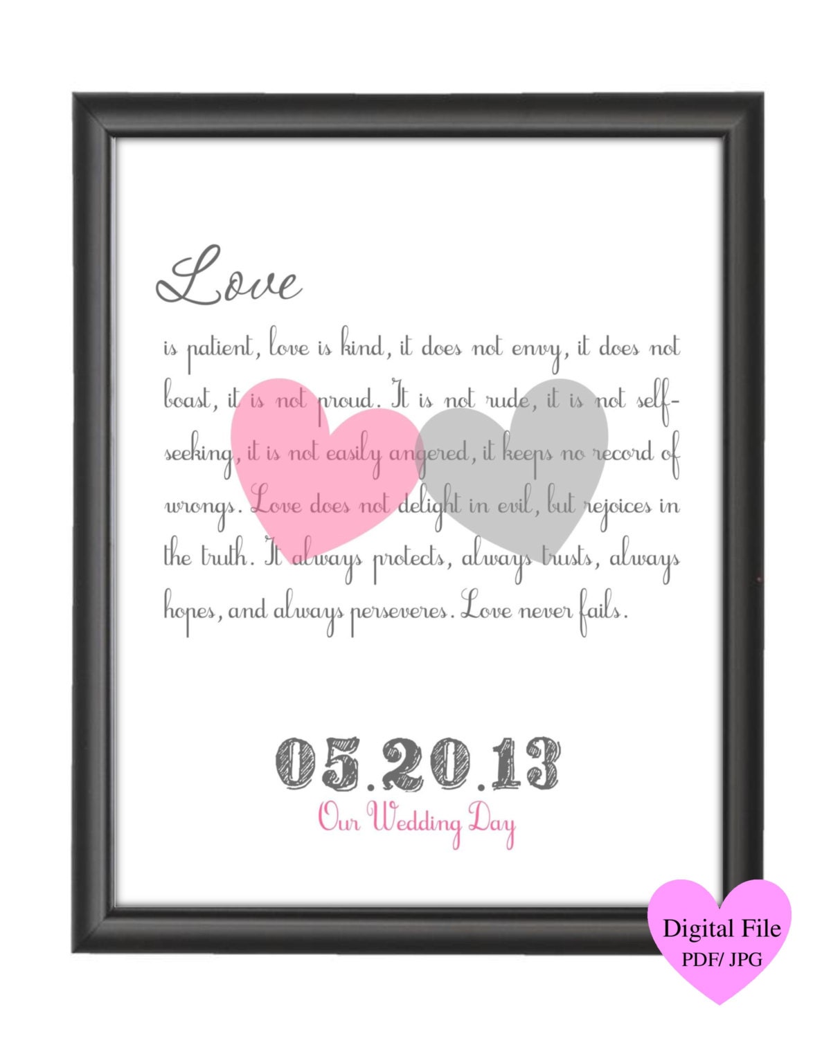 Printable (PDF) Quote Love Date Print. Can do any colors. No.145 Il_570xn