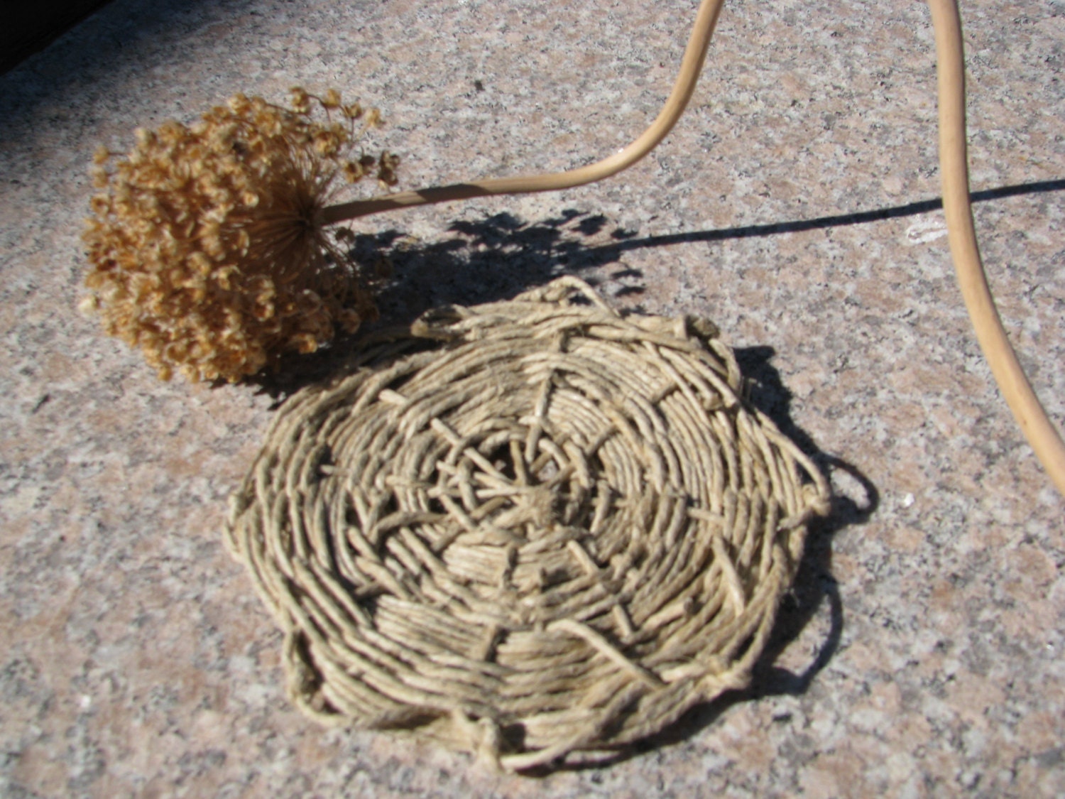 Rug for your Mug- Hand-Made Hand-Woven Loom Hemp Rope String Kitchen Drink Coaster Mat Protection for Hot Tea or Coffee Cups