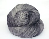 Hand dyed sock weight yarn 55/45% superwash BFL wool and silk -storm clouds
