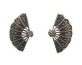 Sterling Silver Siam Niello Fan Earrings