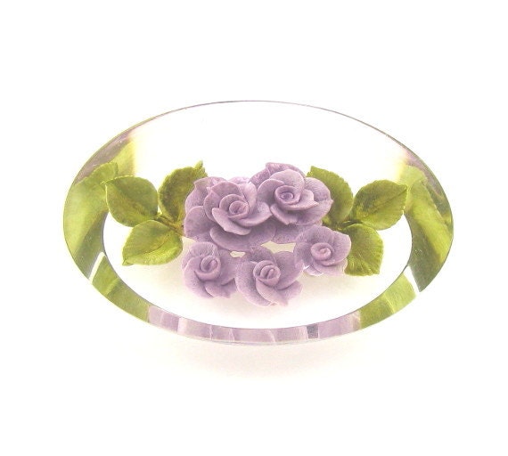 Reverse Carved Rose Brooch