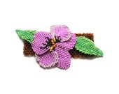 Flower Bracelet Floral Bracelet Spring Purple Bracelet Bead Woven Bracelet Beaded Jewelry Beadweaving Boho Shabby ChicMothers Day