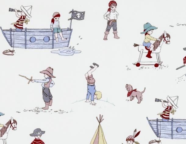 Belle & Boo fabric - 'Pirate Games' boys pirate printed cotton fabric fat qtr