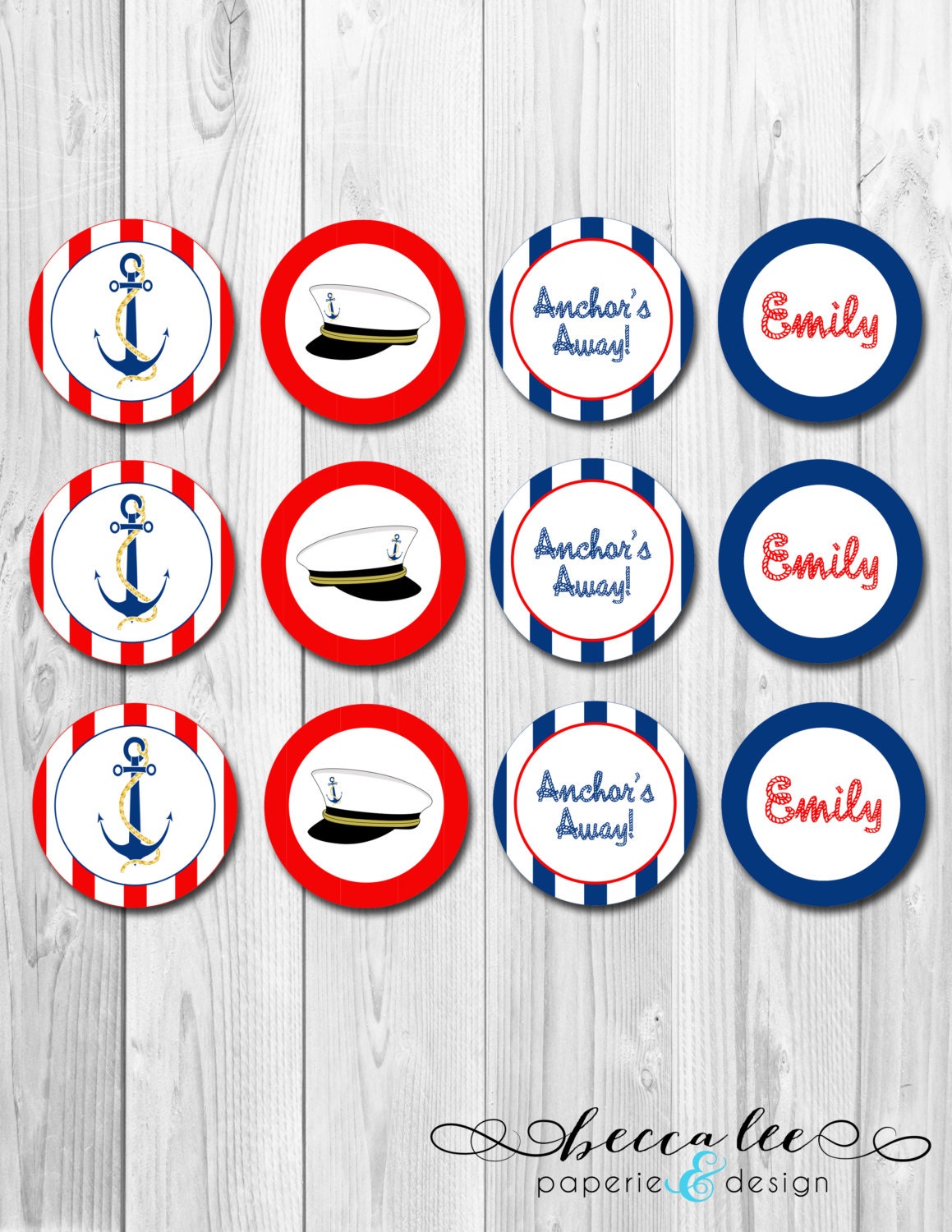 Nautical Theme Cupcake Topper - DIY - Printable Il_170x135