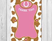 Cowgirl - Pink - Thank You Note - DIY - Printable Il_170x135