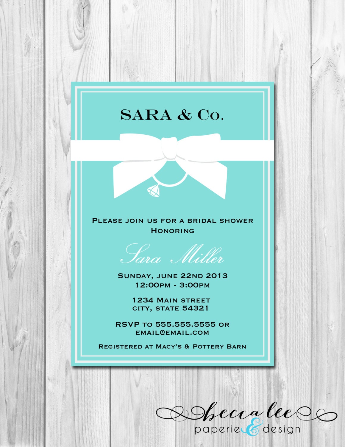 Bridal Shower Invitation - Tiffany & Co. Inspired - DIY - Printable Il_170x135