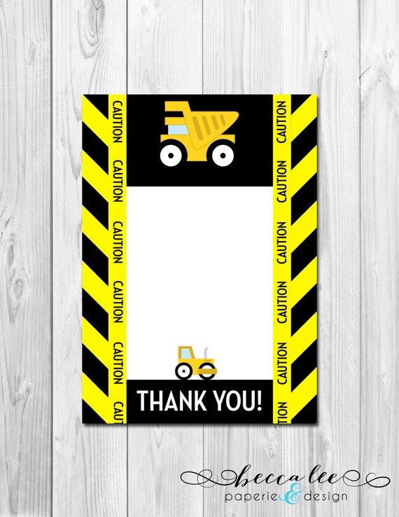 Construction Thank You Note - DIY - Printable Il_570xn