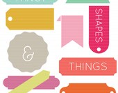 10 fancy shapes & banners - vector file