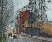 Capitol Hill. Wired. - Art Print of archival ink and watercolor painting, wall decor