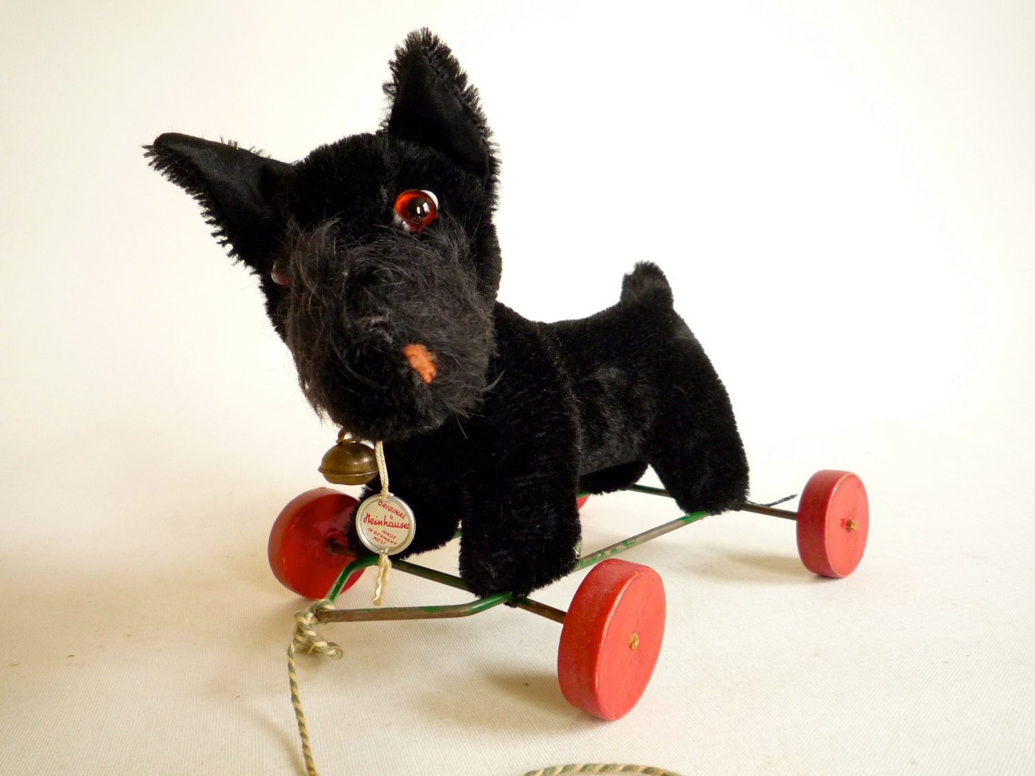 Reserved for Susan Little Pull Along Dog On Wheels by CrolAndCo