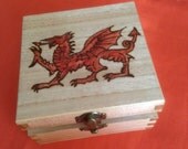 Welsh dragon box personalised free jewellery trinket box