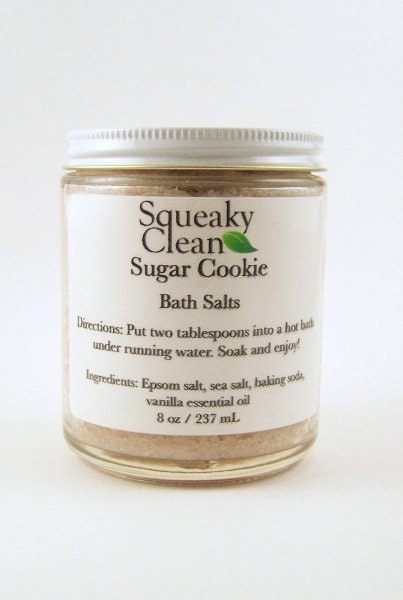 Vanilla Scented Bath Salts - 8 oz scented with essential oil