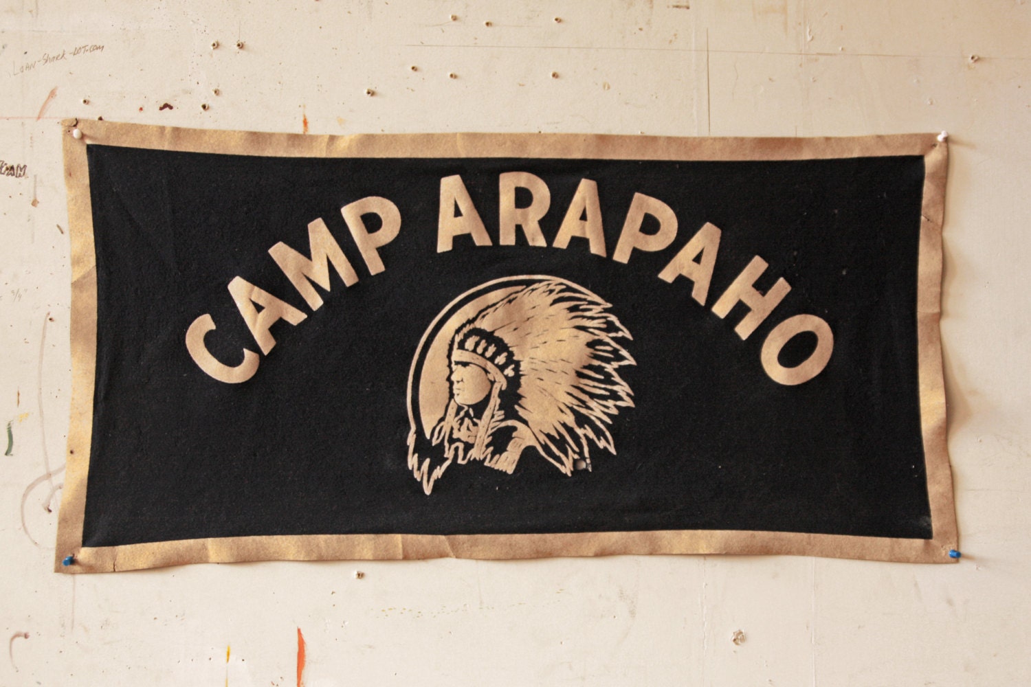 Vintage Camp Flag Camp Arapaho Native Chief