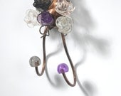 Decorative towel rack with purple  flowers, free shipping