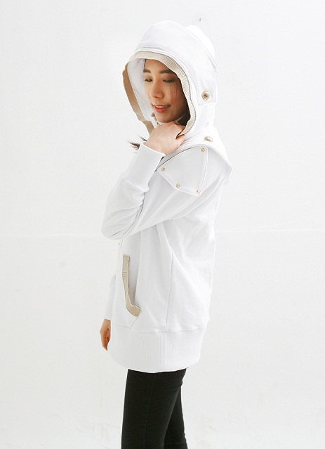 White Knight Medieval Armor Woman Hoodie(100% Handmade) Made To Order