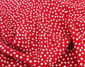 Red Polka Dot Silk Fabric - By the Yard