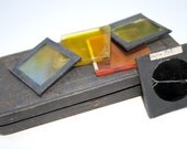 Antique Photography Equipment Color Lenses Set Velvet Lines Case