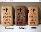 ON SALE Samsung Galaxy S3 Mini -  wooden cases bamboo, cherry and walnut wood - Custom text