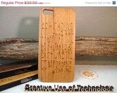 ON SALE wooden iphone 5 cases with sturdy rubber bumper - bamboo, cherry or black walnut wood - laser engraved - Art should