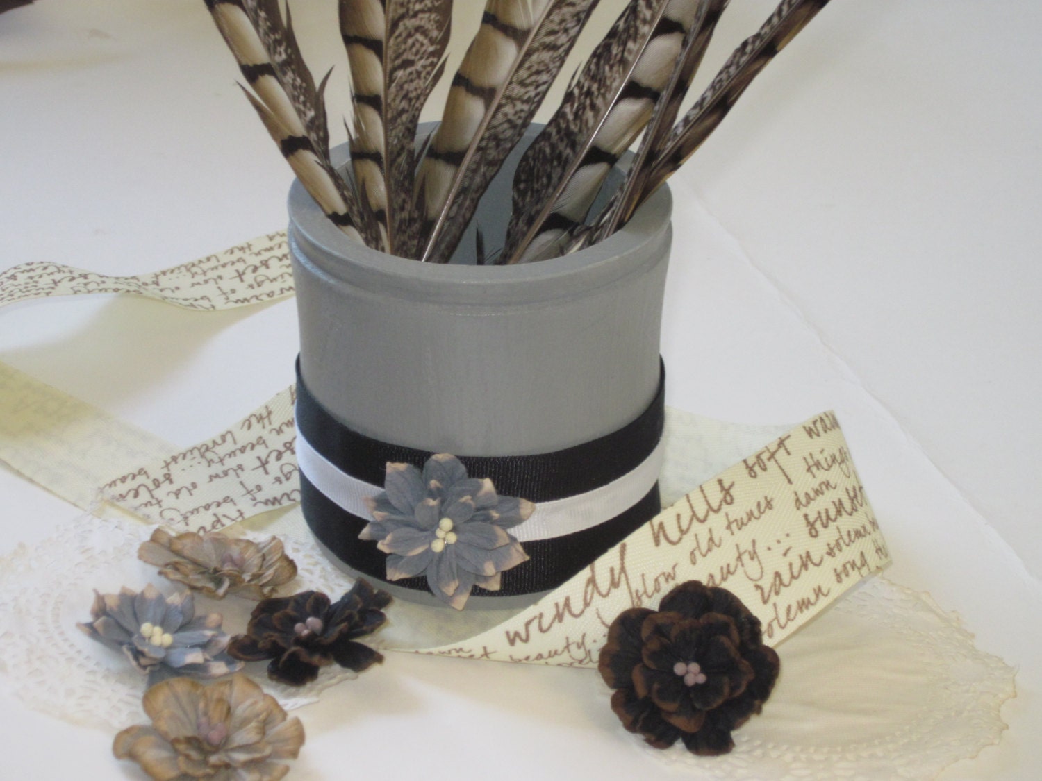MDAY Sale Wood Pen/Pencil Holder In Gray
