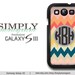 Samsung Galaxy S3 Case  Samsung Galaxy SIII Case - Plastic and Rubber - chiq grunge chevron monogram