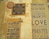 11 x 14 Canvas Board Mixed Media Collage Picture Art Love Family Rules