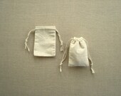 3 x 4 qty. 25 Best Cotton Muslin bags, favor bags, double drawstring