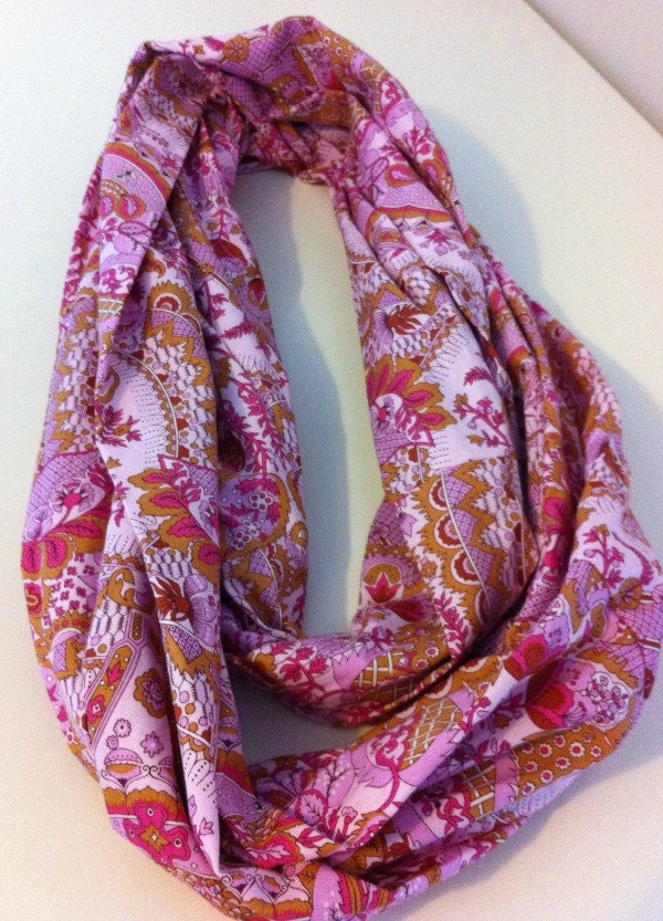 Infinity Scarf - Amy Butler Flora in Rosebud
