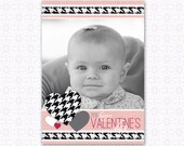 First Valentine's Day Card - 5 x 7 - Houndstooth Digital