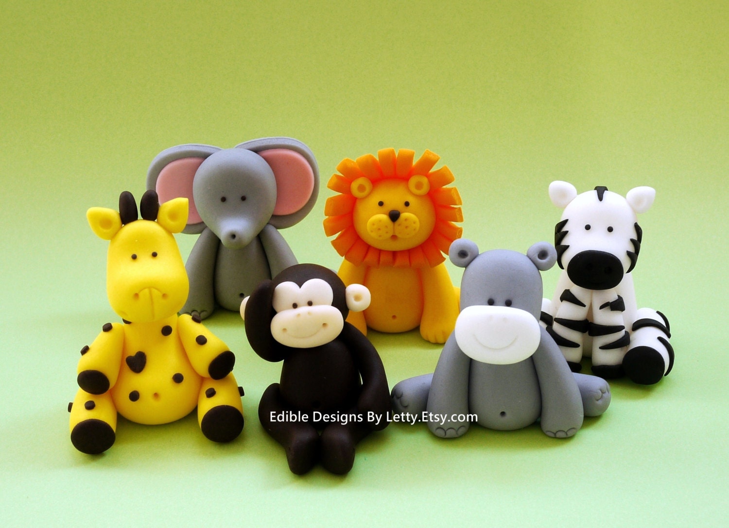 Jungle Cake Toppers. Fun Express 12 Count Vinyl Zoo Animal, 2".