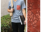 Marron Garden Flower Print Pocket Tee