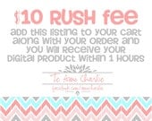 10 Rush Fee Electronic Delivery - Te Amo Charlie Palm Beach Party Supplies