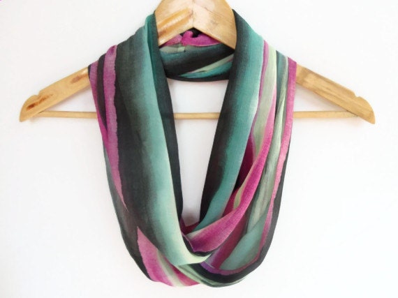 bright trend colorful infinity scarf , fashion accessory for her , spring summer trendscarf , infinity loop scarves , women circle eternity