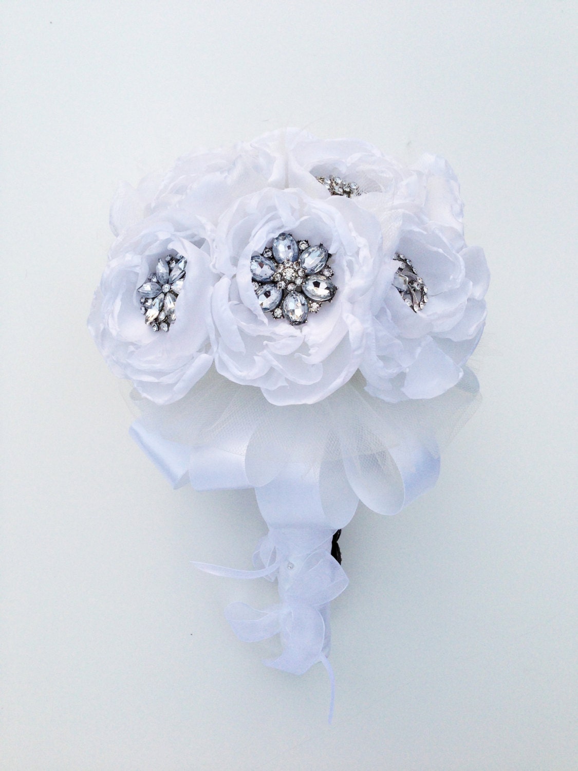DEPOSIT for a MEDIUM Custom Made  Peony & Brooch  Bouquet