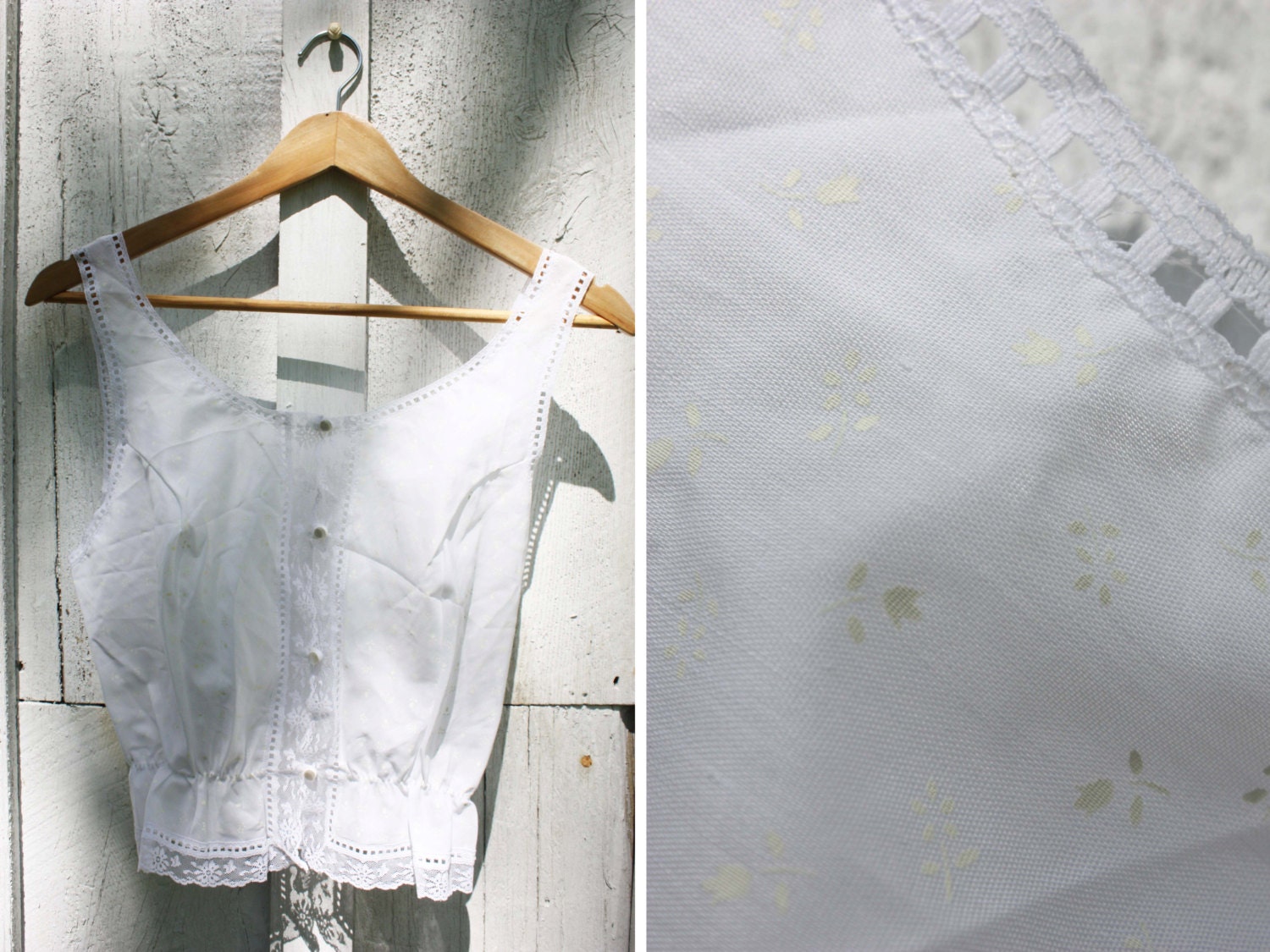 Vintage White Lace Camisole // Komar Floral