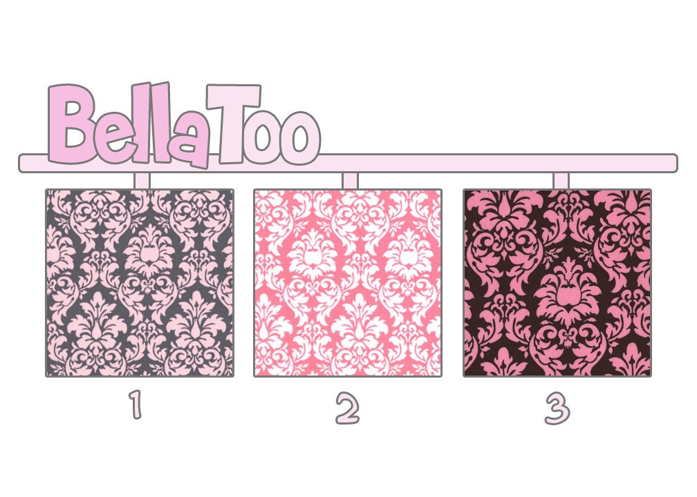 Changing Pad Cover - Damask Pink Gray Brown White - Michael Miller - Custom Made By BellaToo
