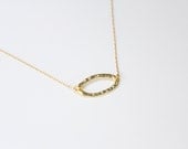 Textured circle - 14k gold plated textured circle, 14k gold filled chain necklace - simple jewelry