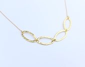 Four textured circle necklace - 14k gold plated textured circles - 14k gold filled chain necklace - simple jewelry - women gift