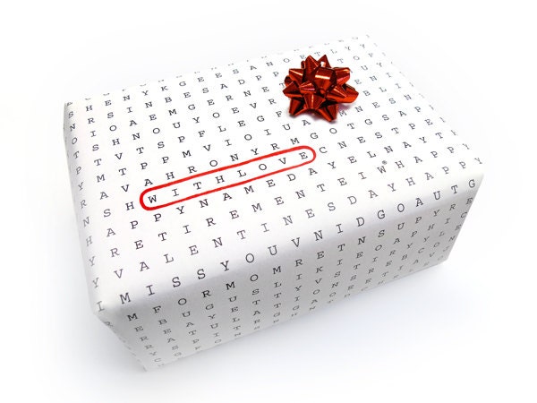 3 Sheets of Universal Word Search Wrapping Paper Gift Wrap - 19.7" x 27.6" per sheet