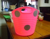 Personalized Pink Plastic Bucket - Fun for storage teens room